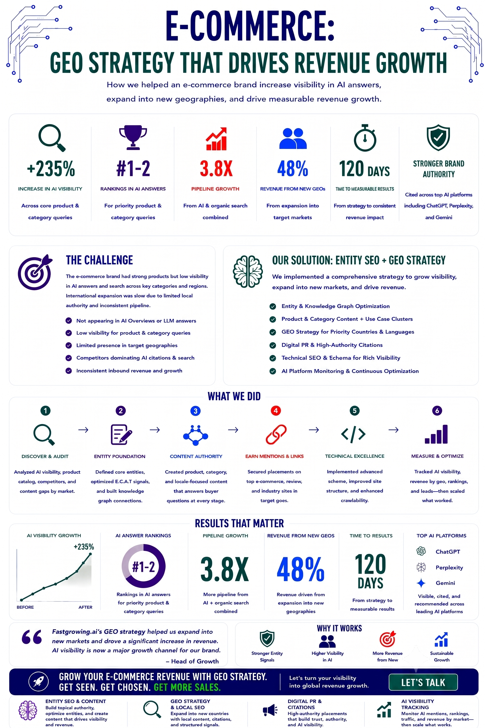 Ecommerce GEO Revenue Growth Case Study Infographic