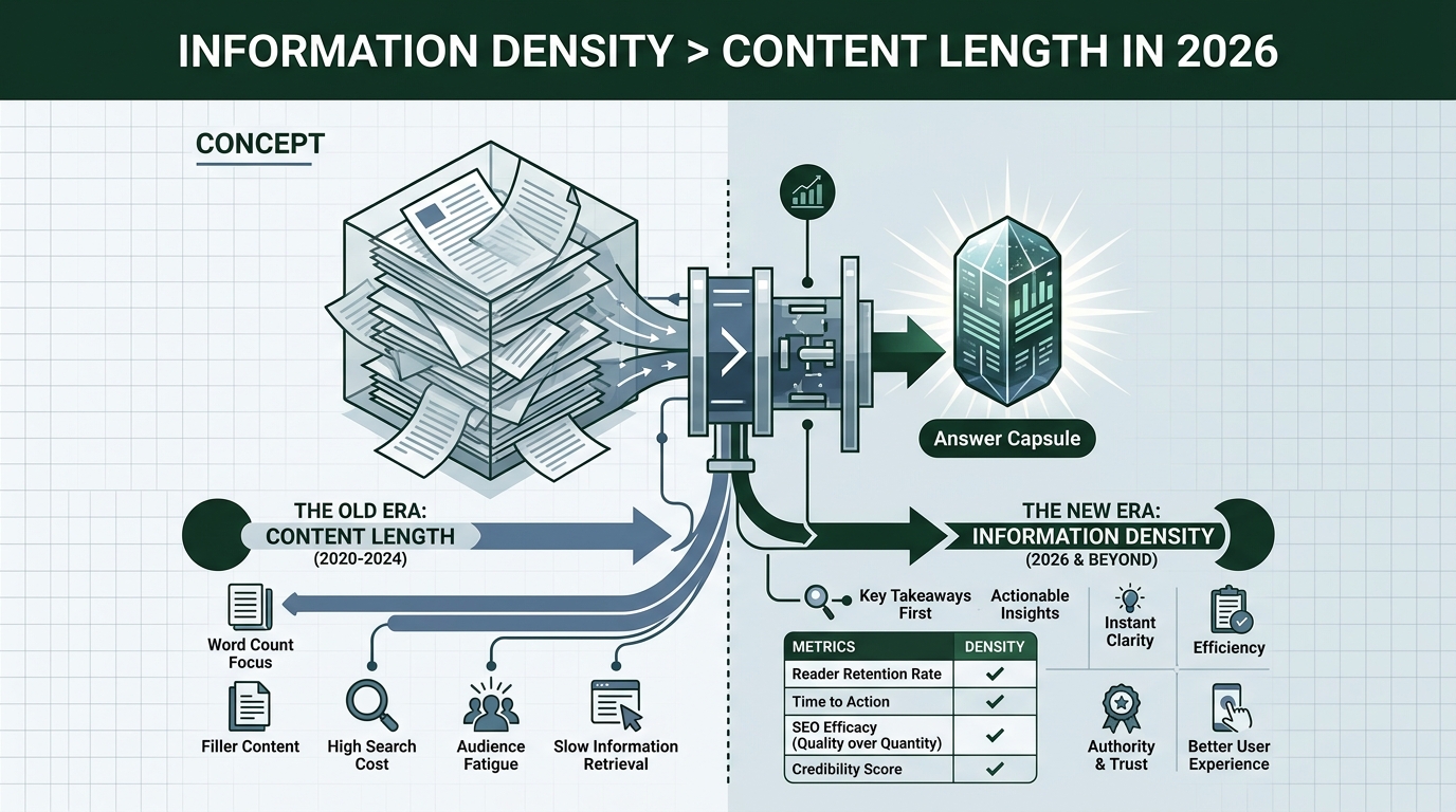Information Density vs Content Length Infographic